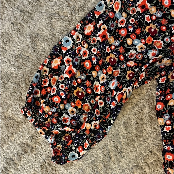 Blue Rain Black Floral Faux Wrap 3/4 Sleeve Dress X-Large - Picture 3 of 7